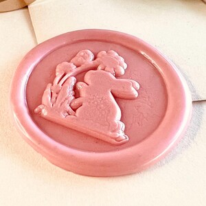 Sello de cera con forma de conejito y mariposa: bonito sello de cera con forma de conejo para cartas, diarios y envoltorios de regalos (25 mm)