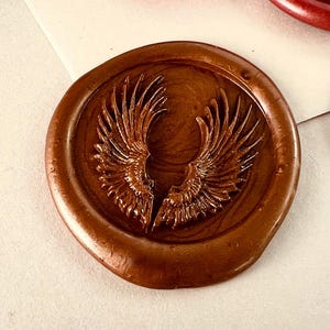 Sello de lacre con alas de ángel: elegante sello de latón con alas para cartas, diarios, bodas y manualidades espirituales, 25 mm