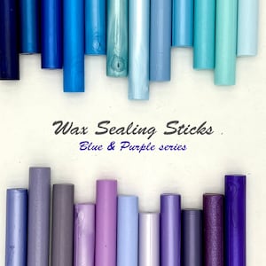 Wachs Siegel-Sticks - Blau & Lila Kollektion | 5 Stöcke | 122 Farben | Low Temp Temperguss Pistolenwachs | Hochzeit, Einladungen und Kunsthandwerk