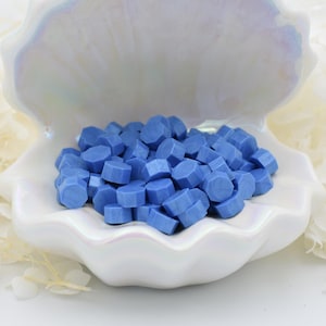 Perline di ceralacca L45 Morning Haze – Blu nuvola tenue con finitura opaca / 30 g / Per inviti, journaling e lavoretti eleganti