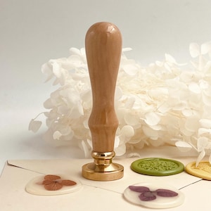 Cire à sceller en bois clair | Léger 14 g | Élégant manche pour tampon de cire 74 mm | Poignée d'étanchéité interchangeable