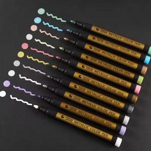 Rotuladores de pintura de metal permanentes de 10 colores para manualidades, sellos, manualidades, arte en papel y vidrio