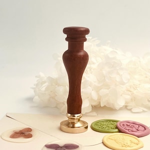 Elegante Houten Lakstempel Handvat – 16,6g, 73mm | Klassiek Messing Lakzegel Handvat voor Waxliefhebbers