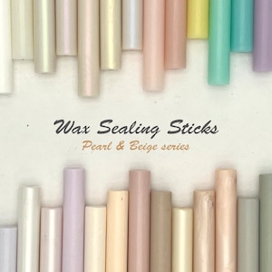 Bastoncini di ceralacca – Collezione Bianco e Beige / 5 bastoncini / 122 colori / Cera per pistola per colla a bassa temperatura / Matrimonio, inviti e artigianato