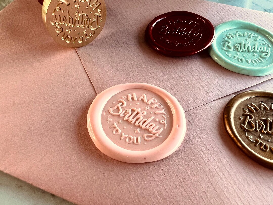 Happy Birthday Wax Seal Wooden Stamp Decoration Kit