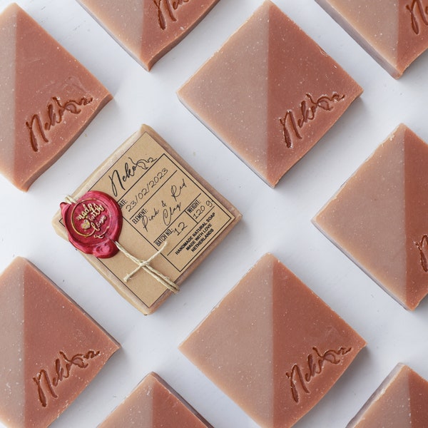 Handmade Pink & Red Clay Soap | Luxury Organic Handmade Artisan Soap