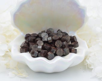 L58 Bronzed Espresso Wax Seal Beads – Deep Coffee Brown with Metallic Marbling | 30g | For Invitations, Journaling & Luxe Crafting