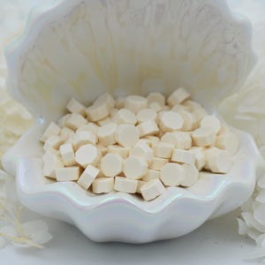 L72 Perline di ceralacca color crema avorio - Bianco sporco neutro con eleganza classica / 30 g / Per inviti, journaling e artigianato senza tempo
