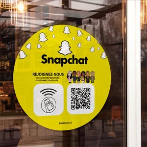 Adesivo do Snapchat para aumentar seu número de seguidores para colar em uma janela, balcão, móvel | Com ou sem NFC