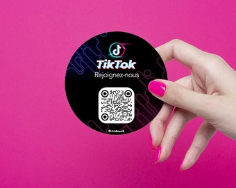 Autocollant TikTok pour augmenter son nombre de follower à coller sur une vitrine, comptoir, mobilier
