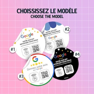 Sticker Avis Google QR Code et NFC autocollant pour petite entreprise |  Idée cadeau entrepreneur | Google qr code | sticker Google