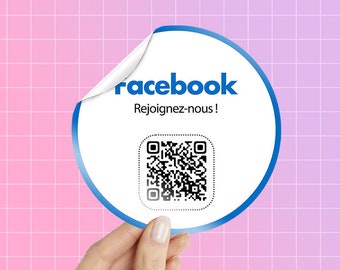 Sticker Facebook QR Code autocollant Réseau social pour petite entreprise |  Idée cadeau entrepreneur