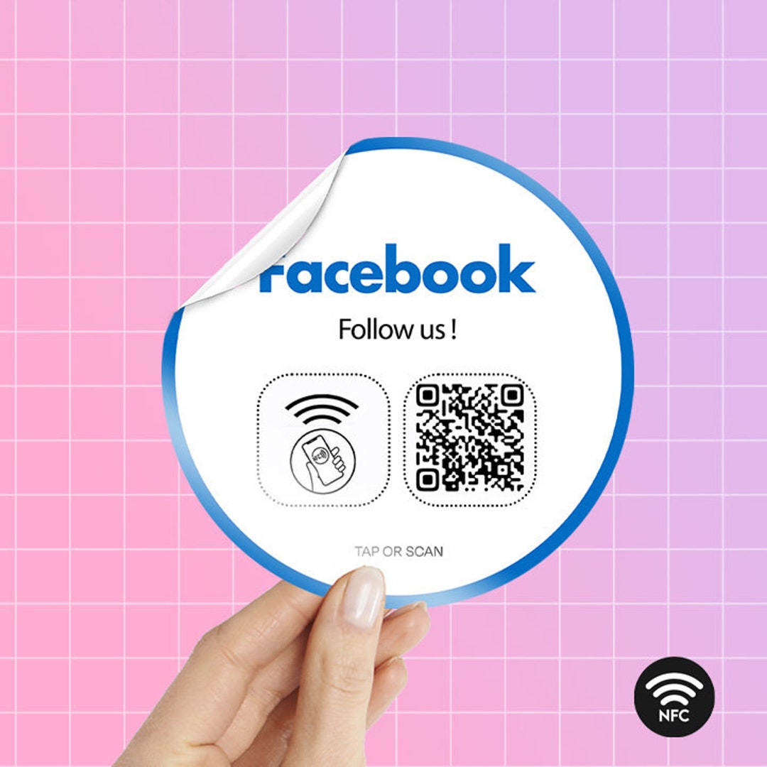 Facebook Sticker QR Code and NFC Sticker Social Network for Small ...