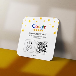 Placa conectada comentários do Google | assinar código Nfc e qr | Feedback comercial do Google (inglês)
