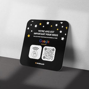 Connected Plate Google Reviews QR-Code und NFC, Ruf steigern, Bewertungen erhöhen, Online-Werbung, QR-Code-Bewertungen