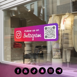QR-Code-Aufkleber für mehr Instagram-Follower, Sichtbarkeit von Fenstern/Theken/Möbeln, Online-Werbung