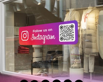 Autocollant QR code pour plus de followers Instagram, visibilité vitrine/comptoir/mobilier, promotion en ligne