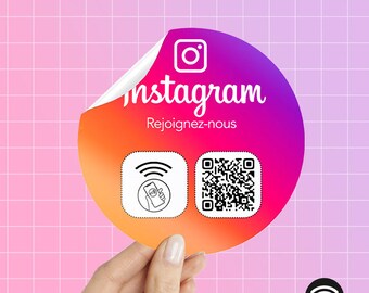 Instagram Sticker QR-code en NFC Sticker Sociaal netwerk voor kleine bedrijven | Cadeau-idee voor ondernemers