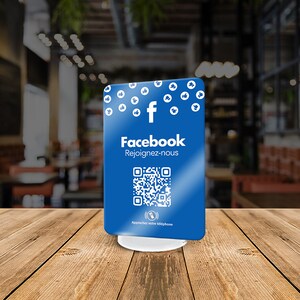 Suporte conectado ao Facebook | NFC e código QR