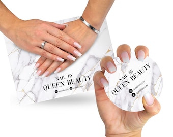 White Marble Effect Nail Photo Prop, Beauty Promotion, Professional Beauty Accessory, Nail Art