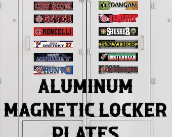 Custom Aluminum Magnetic Locker Name Plate,  Add a logo for free.  Over 10 backgrounds