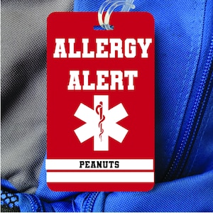 Allergy Alert tag, Epipen tag, Medical Equipment Tag, Stroller Tag, Special Needs. Custom tags too