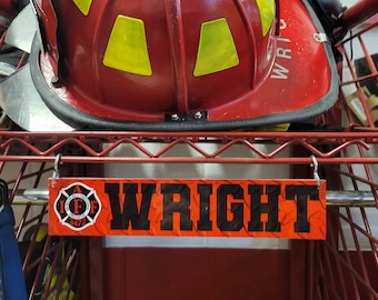 Custom Firefighter Turnout Gear Rack Name Plate: