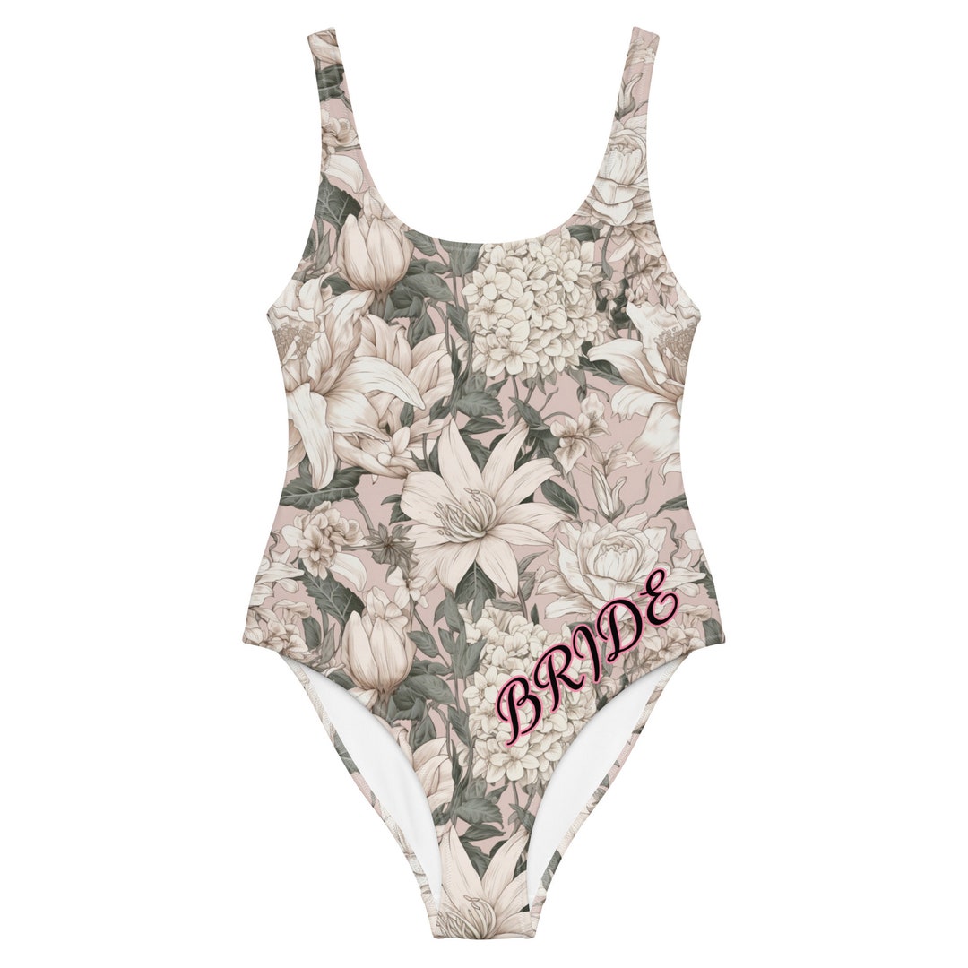 Bride Onepiece Swimsuit Beach Wedding Bride Bathing Suit Bridal Party — free download