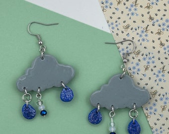 Rain Cloud Dangle Earrings
