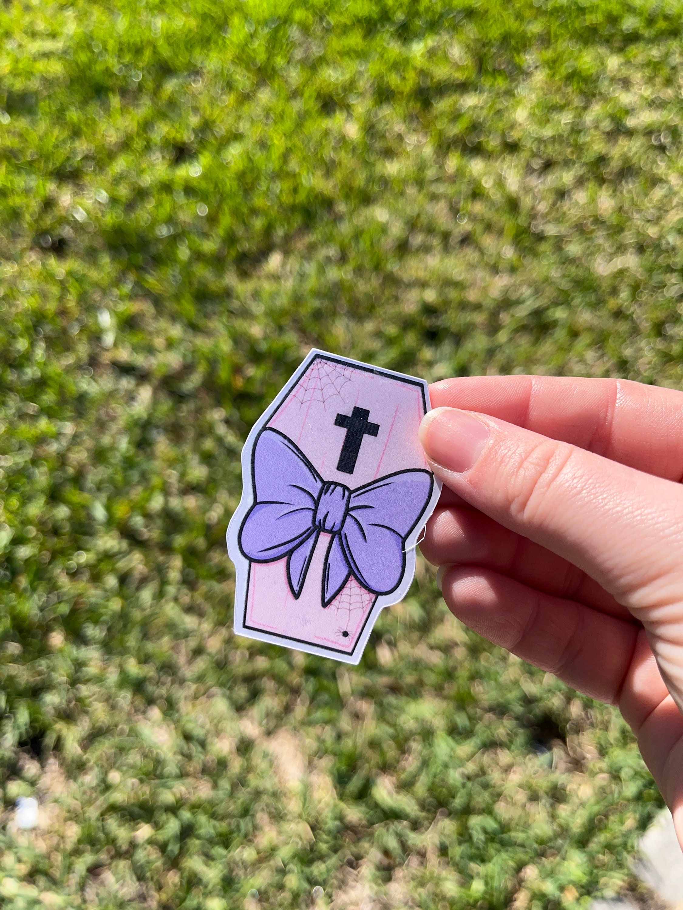 Coffing Sticker Pastel Bow Coffin Sticker - Etsy