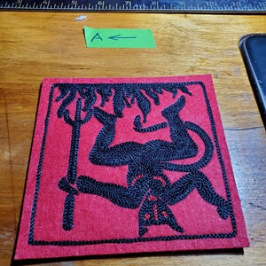 ONE Devil Cavorting in Flames Patch Chainstitch Embroidered Patch Very Large afbeelding 5