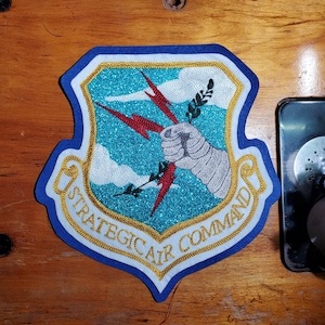 Strategic Air Command SAC Handcrank Chainstitch Embroidered Patch Very Large