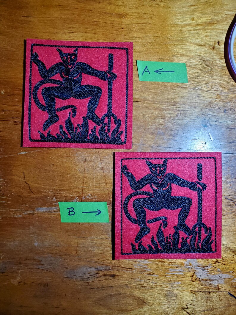 ONE Devil Cavorting in Flames Patch Chainstitch Embroidered Patch Very Large afbeelding 2