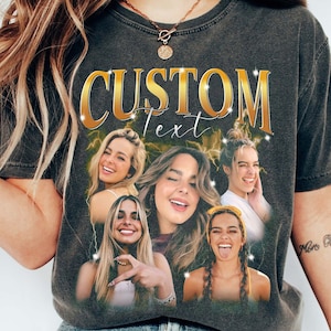 Comfort Colors Custom Face Shirt, Vintage Girlfriend Shirt, Boyfriend Bootleg Graphic Tee, Personalize Birthday Bootleg Gift, Bachelor Party