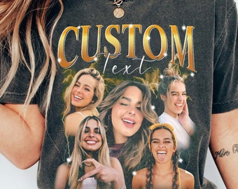 Comfort Colors Custom Face Shirt, Vintage Girlfriend Shirt, Boyfriend Bootleg Graphic Tee, Personalize Birthday Bootleg Gift, Bachelor Party