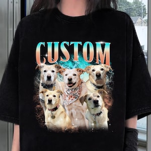 Custom Comfort Colors Vintage Pet Shirt, Personalized Pet Tee, Custom Photo 90s Graphic, Bootleg Rap Dog Shirt, Custom Cat Shirt 90&#39;s Tee