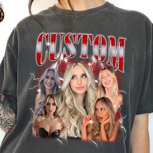 Custom Photo Vintage Graphic 90s Shirts, Comfort Colors Custom Your Own Shirt, Custom Bootleg Tee, Insert Your Design, Custom Girlfriend Tee