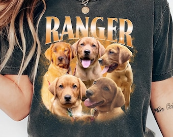 Comfort Colors Custom Bootleg Shirt, Custom Dog Shirt, Dog Remembrance Gift, Pet Custom Vintage Shirt, Father Day Gift, Pet Lover Shirt