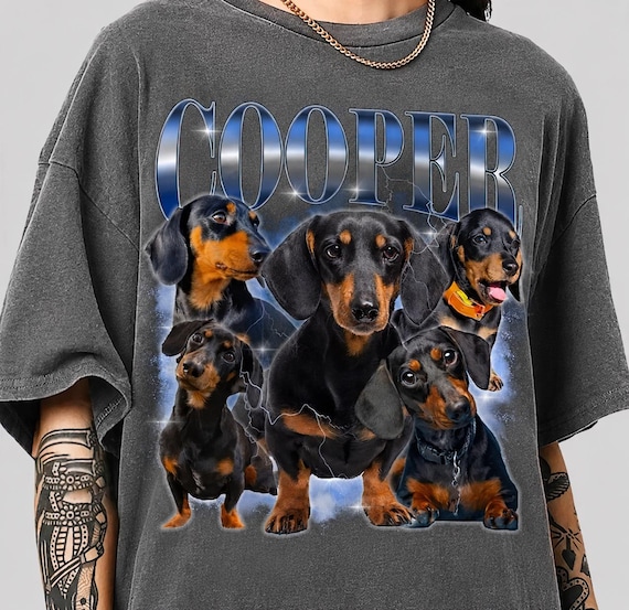 Custom Vintage Bootleg Pet Photo Comfort Color Shirt, Personalized Dog Portrait, Dog Remembrance Gift, Dog Lover Gift, Pet Loss Gift