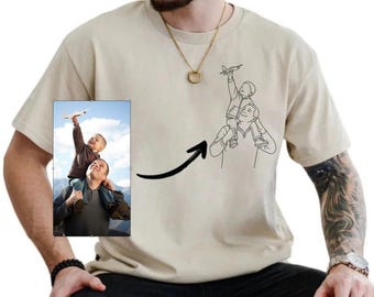 Camiseta personalizada con retrato de papá, cómoda y colorida, camiseta con foto personalizada para papá, regalo de cumpleaños para papá, camiseta del Día del Padre para papá, regalo para papá