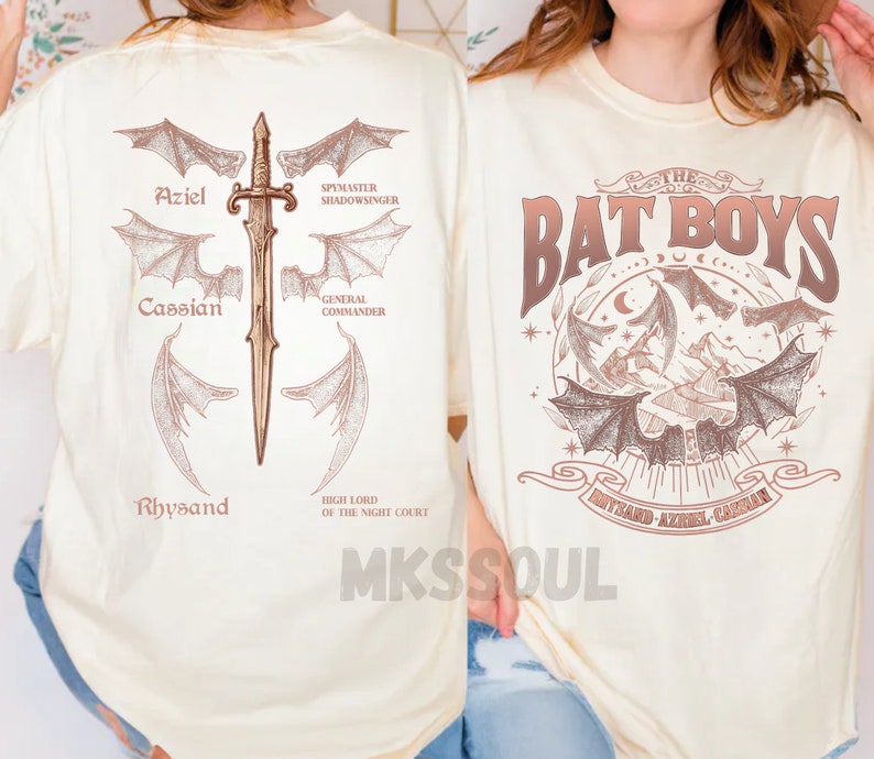 Comfort Colors The Bat Boys Shirt, Rhysand Cassian Azriel Apparel, Night Court Illyrians Shirt, SJM Merch, Ein Gericht der Dornen und Rosen Shirt Bild 1