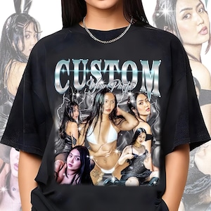 Custom Girlfriend Shirt, Boyfriend Shirt With Girlfriend Face, Personalized Bootleg Birthday Gift, Custom Photo Tee, Bachelorette Surprise