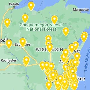 Wisconsin Cheese Curd Map