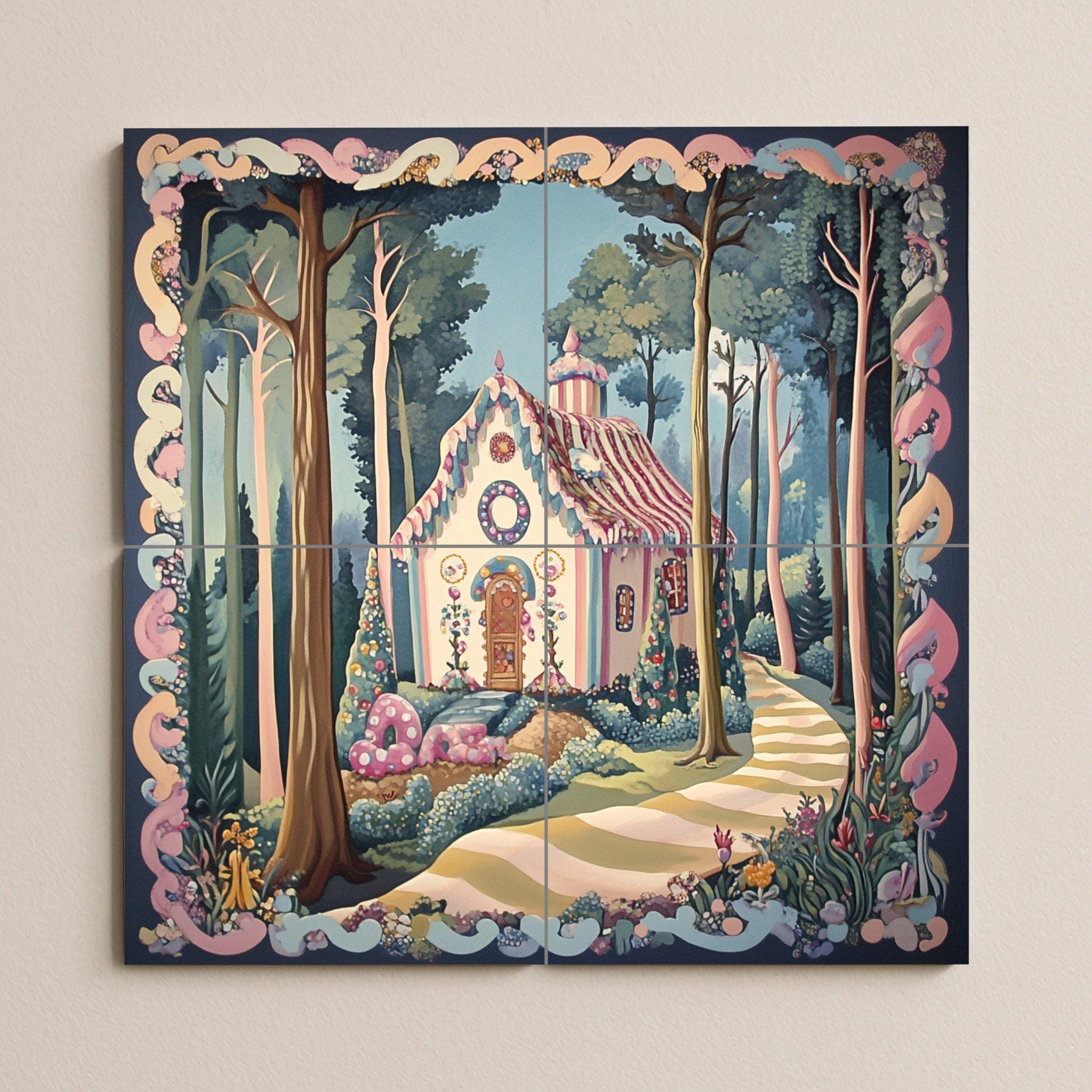 Hansel and Gretel Ceramic Mural – Enchanted Candy Cottage in the