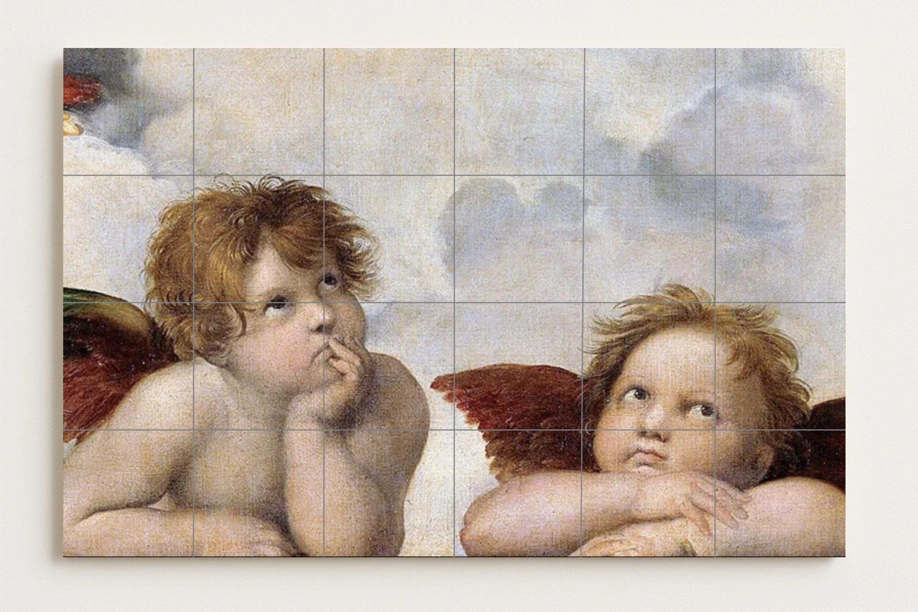 エンジェル壁画　テラコッタタイル エンジェル壁画 テラコッタタイル 天使の壁掛けタイル ※返品不可商品