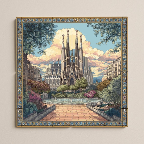 サグラダ・ファミリアのタイル壁画 | バルセロナの壁画 | 地中海風装飾