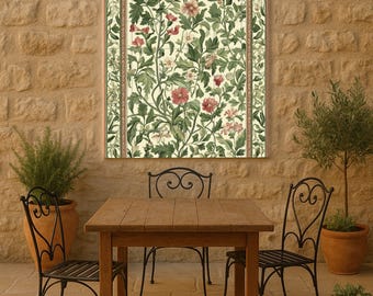 ウィリアム・モリス「いちご泥棒」セラミックタイル壁画：鳥と花の