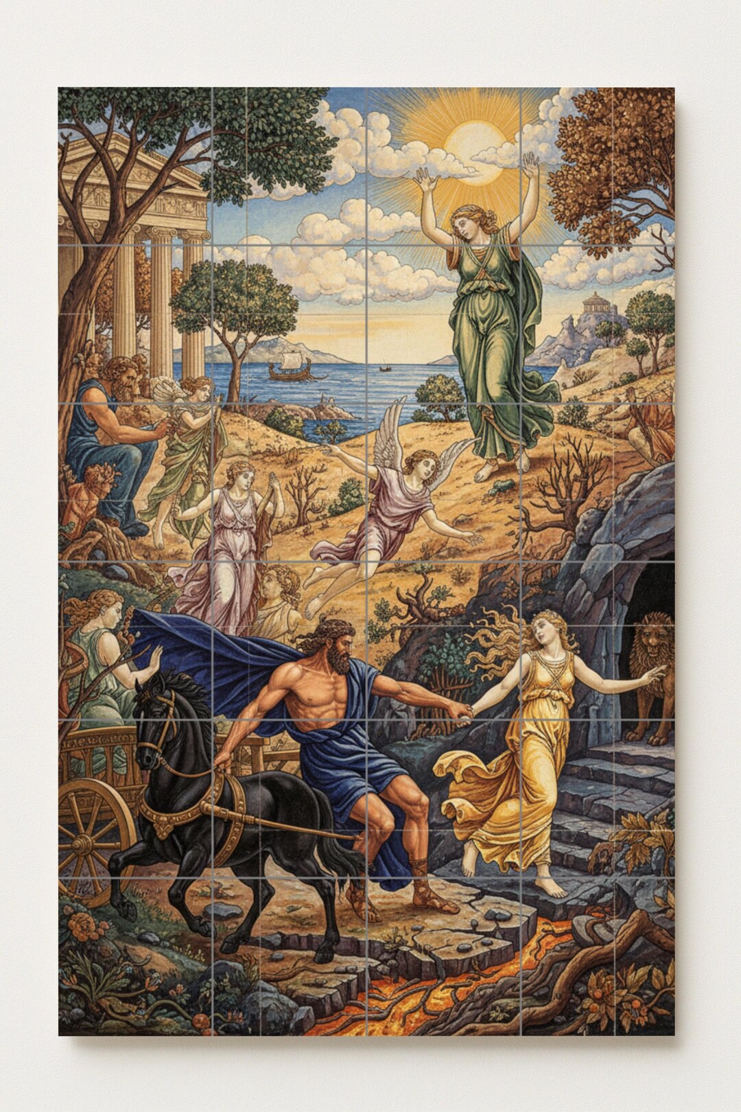 The Abduction of Persephone – Greek Mythology Ceramic Mural of Hades ...