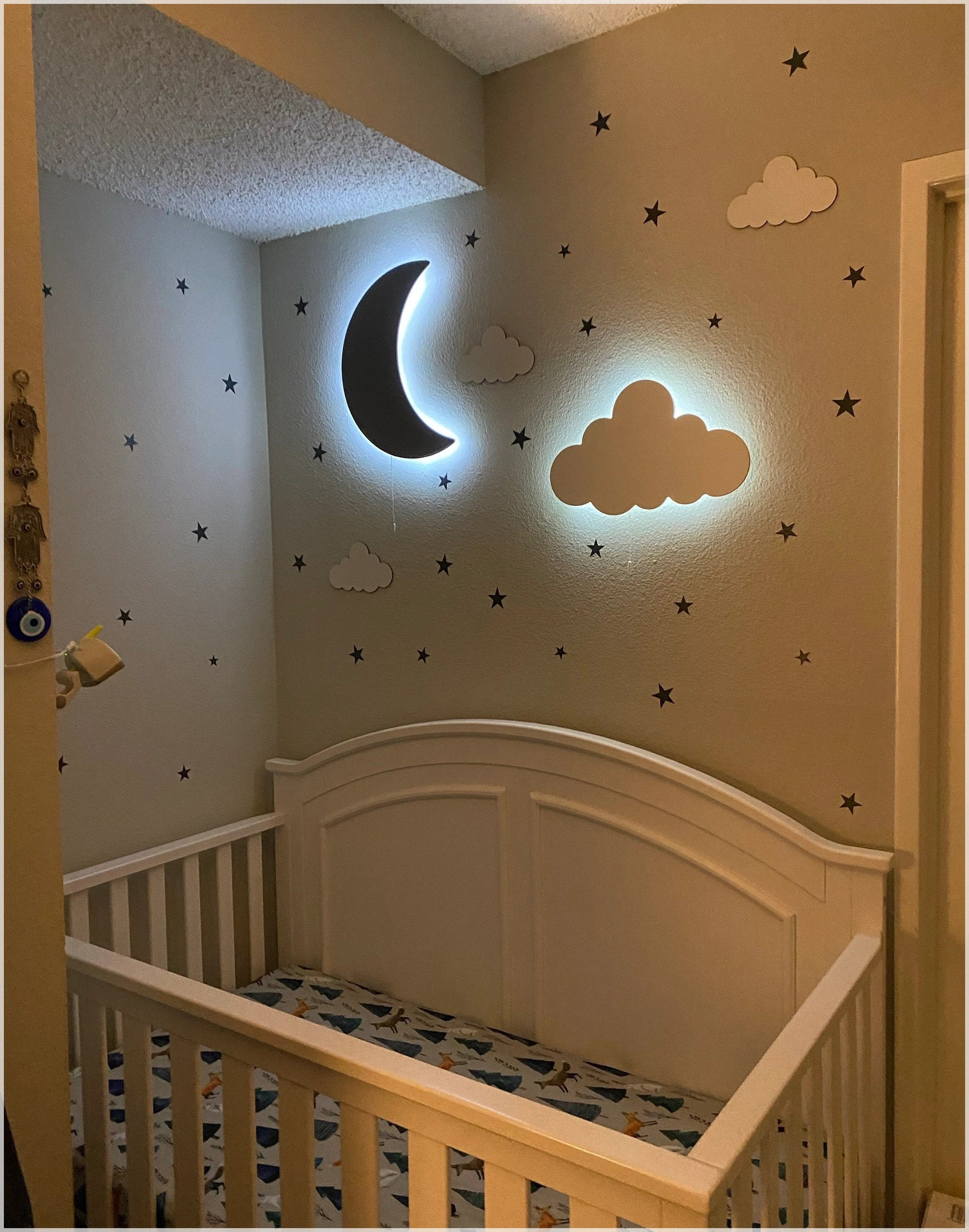 Nursery Wall Lights Cloud and Moon Night Light Customized 