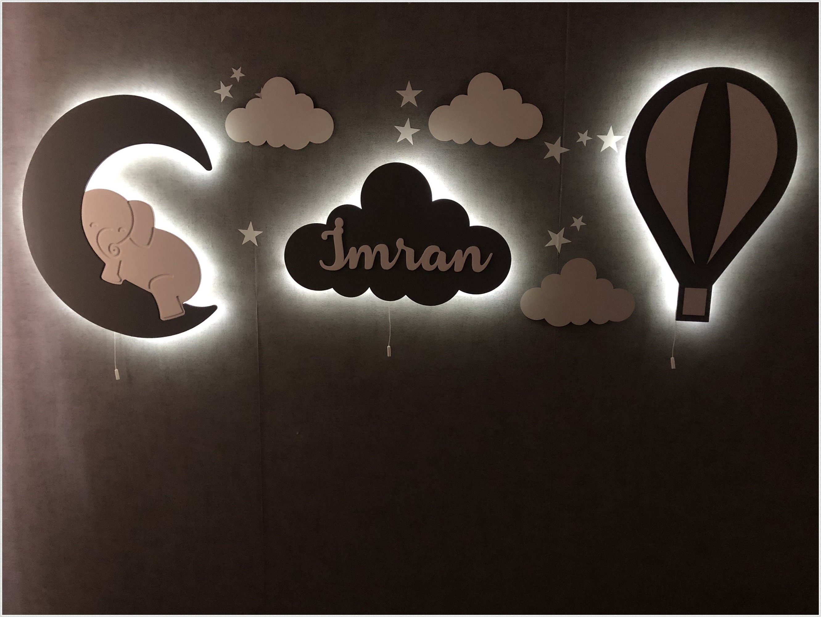 Baby Boy Nursery Set of 3 Baby Night Light Baby Room Light Etsy